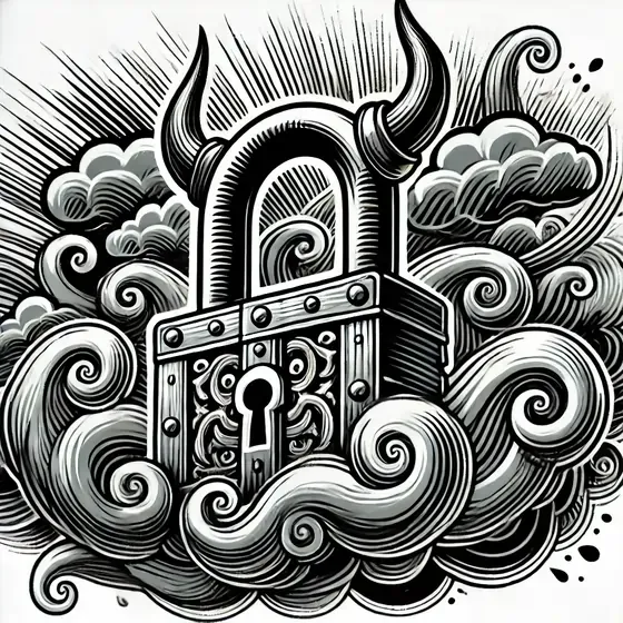 A lock in front of dramatic clouds